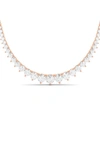 Hautecarat Graduated Lab Created Diamond Necklace In Rose Gold