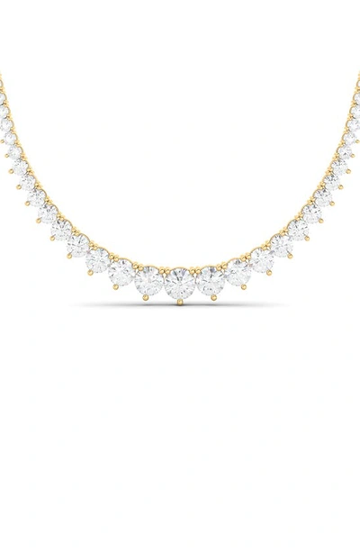 Hautecarat Graduated Lab Created Diamond Necklace In Yellow Gold