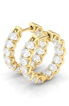 Hautecarat Oval Sideways Lab-created Diamond Inside Out 14k Gold Hoop Earrings In Yellow Gold