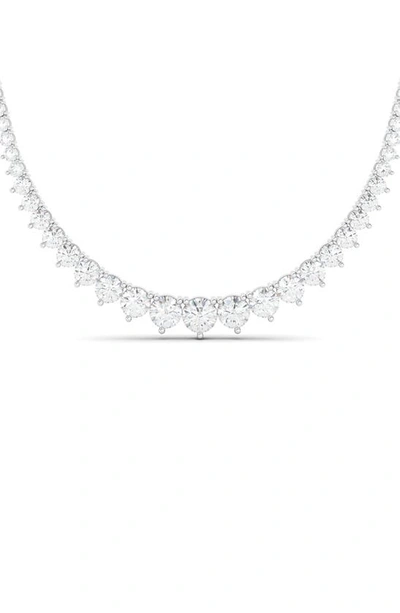 Hautecarat Graduated Lab Created Diamond Necklace In White Gold