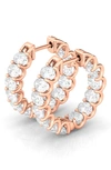 Hautecarat Oval Sideways Lab-created Diamond Inside Out 14k Gold Hoop Earrings In Rose Gold