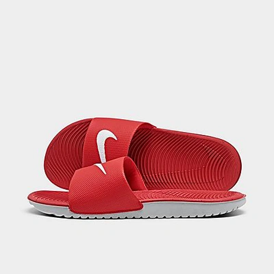 Nike Big Kids' Kawa Slide Sandals In University Red/white