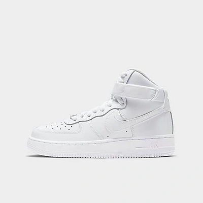 Nike Big Kids' Air Force 1 High Le Casual Shoes In White/white/white