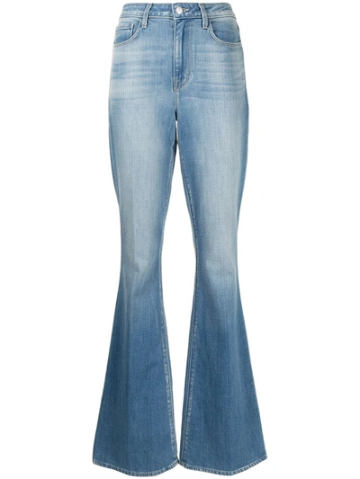 L'agence Stonewashed Flared Jeans In Blue