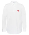 Comme Des Garçons Red Heart Patch Shirt In White