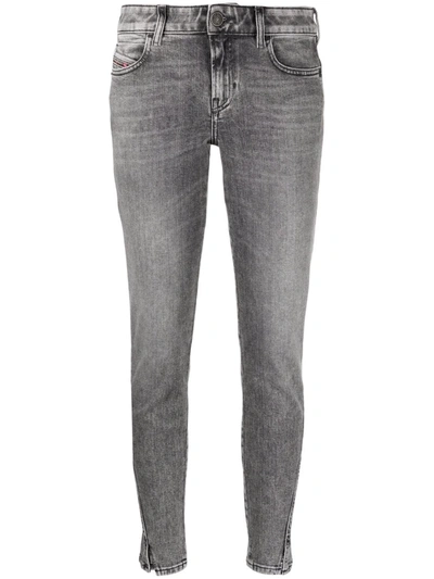 Diesel High-rise D-jevel Slim Jeans In Grey