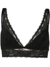 Wacoal Halo Triangle-cupped Stretch-lace Bra In 黑色