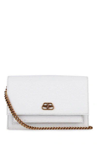 Balenciaga Sharp Leather Crossbody Bag In White