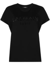 Balmain Studded-logo Short-sleeve T-shirt In Black