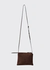 The Row Nu Twin Mini Crossbody In Suede In Mocha