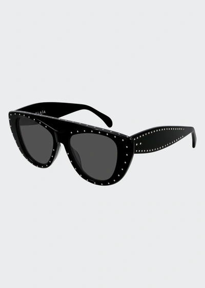 Alaïa Oversized Acetate Cat-eye Sunglasses In Black