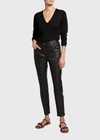 BRUNELLO CUCINELLI CROPPED MID-RISE LEATHER PANTS,PROD166470081
