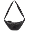 Lemaire Womens Dark Chocolate Croissant Small Coated-cotton Shoulder Bag In Black