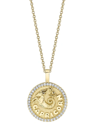 Anita Ko Yellow Gold And Diamond Capricorn Zodiac Necklace In White
