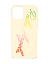 Palm Angels Womens Off White Rainbow Logo-print Iphone 12 Phone Case