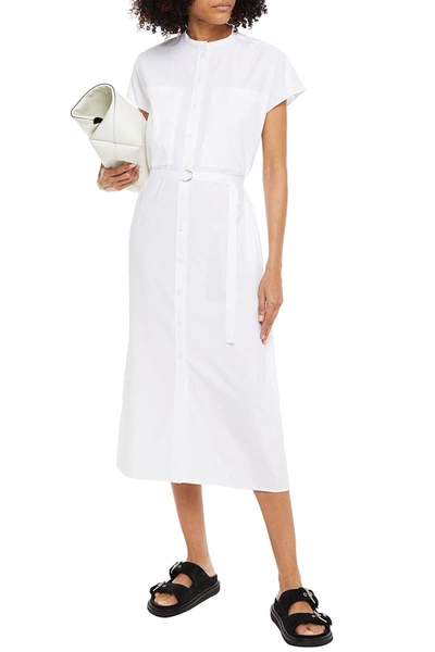 Joseph Isaac Belted Cotton-poplin Midi Shirt Dress In White