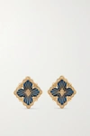 BUCCELLATI OPERA TULLE 18-KARAT GOLD AND ENAMEL EARRINGS