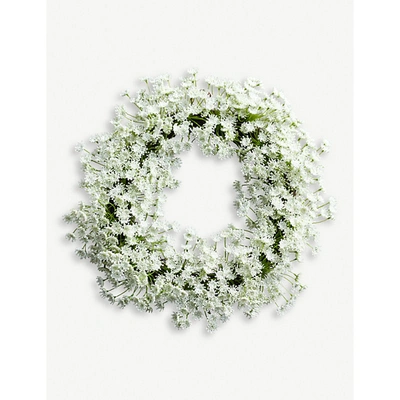The White Company Queen Anne Lace Artificial Wreath In Natural
