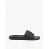Diesel Embossed-logo Pool Sliders In Black