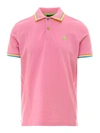 Peuterey Stripe-trim Embroidered Polo Shirt In Pink