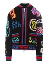 Gcds Logo-print Chunky-knit Jacket In Black