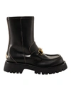 GUCCI HORSEBIT LEATHER ANKLE BOOTS IN BLACK