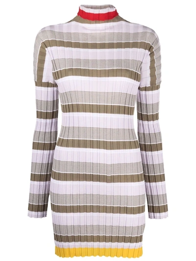 Colville Striped Ribbed-knit Dress In Violett