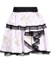 Ulyana Sergeenko Asymmetric Floral-print Mini Skirt In Rosa