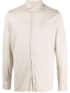 Fedeli Nick Linen Button Down Shirt Natural In Nude
