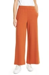 L Agence Campbell Stretch Cotton And Modal-blend Wide-leg Pants In Rust