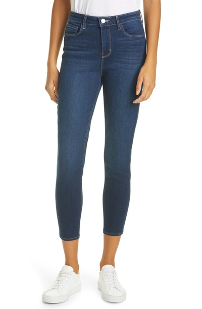 L Agence Margot Acid Wash Crop Skinny Jeans In Venus