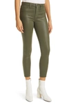 L Agence Margot Coated Crop Skinny Jeans In Hunter Coa