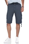 X-ray Belted Twill Piping Camo Shorts In Steel
