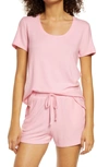 Bp. Scoop Neck Hacci Knit Sleep T-shirt In Pink Opal