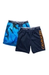 Calvin Klein Kids' Logo Branded Shorts In Shrks/blkirs