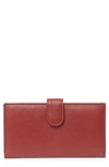 Mundi Slim Leather Clutch Continental Wallet In 05n-red