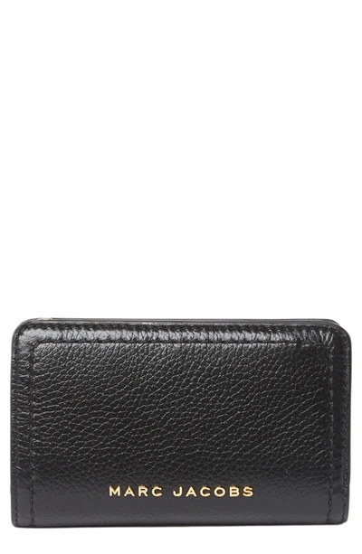 Marc Jacobs Topstitched Compact Zip Wallet In Black