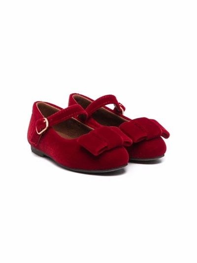 Age Of Innocence Kids' Ellen Velvet Ballerina Shoes In Red