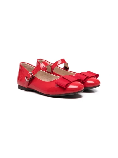 Age Of Innocence Kids' Ellen Bow-detail Ballerina Shoes In Red