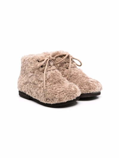 Age Of Innocence Kids' Teddy Jane 人造皮草裹踝靴 In Neutrals