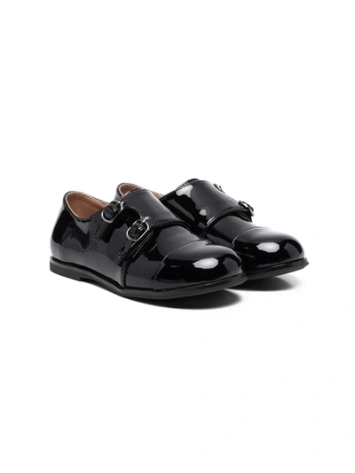 Age Of Innocence Kids' Patent-leather Monk Shoes In Black