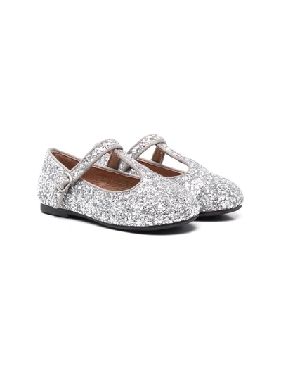 Age Of Innocence Kids' Abigail Glittery Ballerina Shoes In Silver