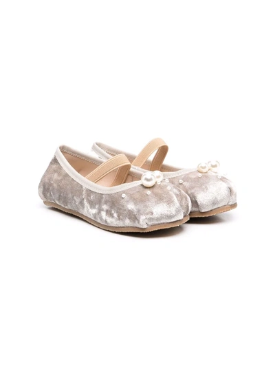 Age Of Innocence Kids' Zelda Pearl-embellished Ballerina Shoes In Grey