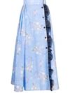 Ulyana Sergeenko Floral-print A-line Skirt In Blau