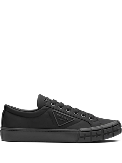 Prada Men's Shoes Leather Trainers Sneakers In Black