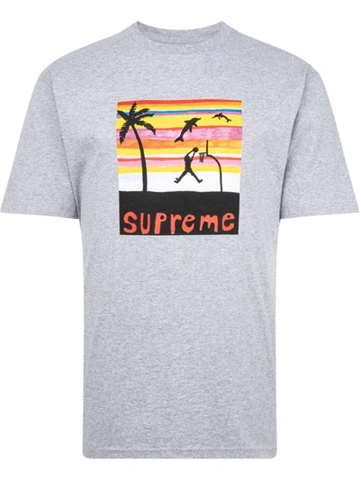 Supreme Dunk-print T-shirt In Grey