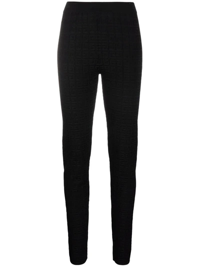 Givenchy Monogram-pattern Knitted Leggings In Black