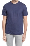 Nordstrom Linen Crewneck T-shirt In Navy Harris Stripe
