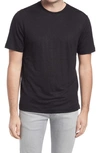 Nordstrom Linen Crewneck T-shirt In Black Caviar