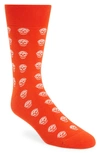 Alexander Mcqueen Skull Short Socks In Orange/ Ivory
